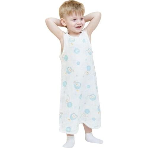 Summer thin sleeveless girls gauze clothes boys vests home air-conditioned clothing childrens anti-kick quilt baby sleeping bag