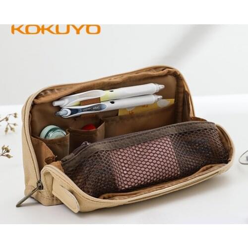 1pc Japan KOKUYO One Meter New Pure Pencil Bag WSG-PCS133 Simple Multifunctional Large Capacity Canvas Student Stationery Bag