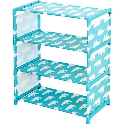 Simple ChildrenS Shoe Rack Trumpet 3 Layer 4 Layer Shoe Rack Shoemaker Stainless Steel Home Dustproof Dormitory Storag