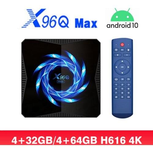 Pulierde 2020 New X96Q MAX Smart TV Box Android 10.0 Allwinner H616 4GB RAM 64GB ROM 2.4G/5.0G Dual WiFi BT5.0 4K Media Player