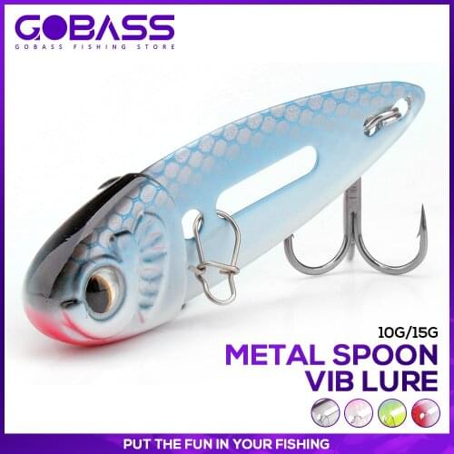 GOBASS Crank Wobblers Fishing Lure For Fish Metal VIB Spoon Lure 10g 15g Jerkbait Sinking Vibes Bait Bass Rattlin Fishing Tackle