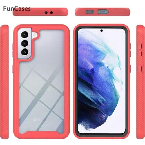 Raised Camera Edge Silicone Covers For estuche Samsung S21 Screen Protector Phone Case Telofon Galaxy cellular S21 Plus 5G funda