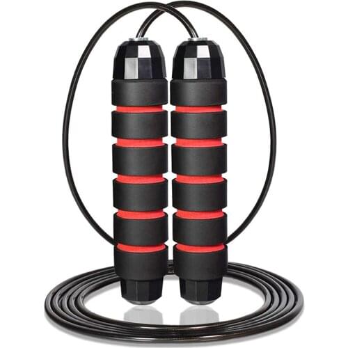 Speed Skipping Rope Adjustable Jump Rope with Foam Handles and Tangle Free Exercise Gear with Strong PVC Coated Steel Cable