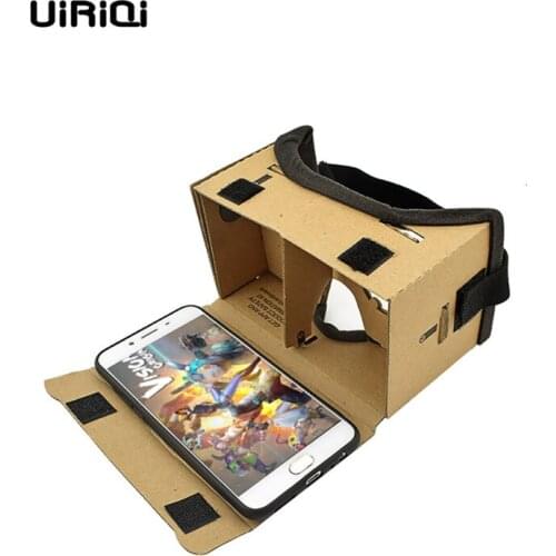 UiRiQi Cardboard VR Glasses Virtual Reality Box For iphone 3.5-5.5 Inch Smart Phones 3D Glasses Movies DIY Headset VR Box