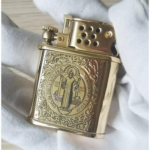 Zorro kerosene windproof lighter brass liner bounce automatic ignition Z561 Pure Copper Gasoline Lighter Outside Tool Men Gift