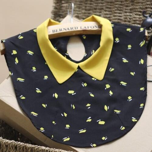 Womens chiffon boetie Blue Stripes Autumn Winter Collocation Shirt Detachable False Collar Original Peter Pan dummy collar