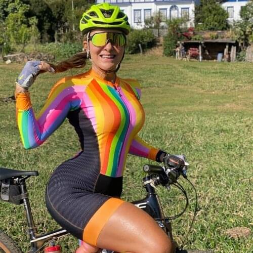 2021 Skinsuit Triathlon Jersey Outdoor Sportswear Cycling Jersey One Piece Jumpsuit Shirt Set Women Macaquinho Ciclismo Feminino