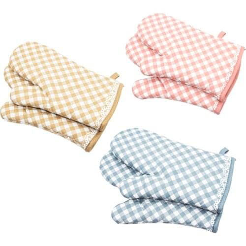 1PCS Microwave Glove Oven Mitts Potholder Mat for BBQ Kitchen Oven Gloves Heat Resistant Insulation Non-slip Mitten Bakeware