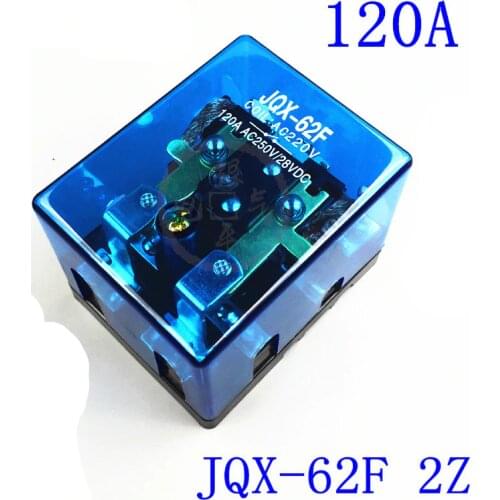 12VDC 24VDC 110VAC 220VAC 120A DPDT Power Electromagnetic Relay Motor Control Screw Mount JQX-62F-2Z 2NO 2NC