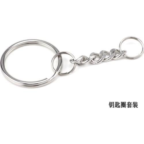 5000pcs Polished 25mm Keyring Keychain Split Ring with Short Chain Key Rings Women Men DIY Key Chains Accessories