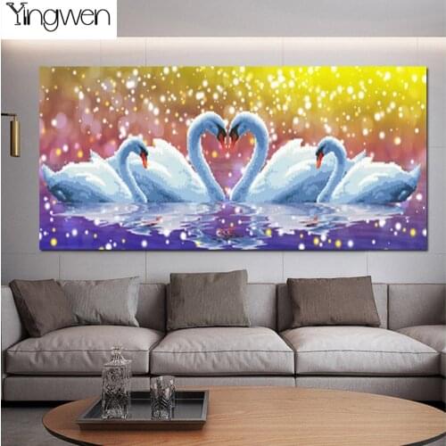5D Diamond Painting Heart-Shaped Swan Full Diamond Embroidery Animal Mosaic Home Decor Pattern DIY Handmade Cross Stitch Gift