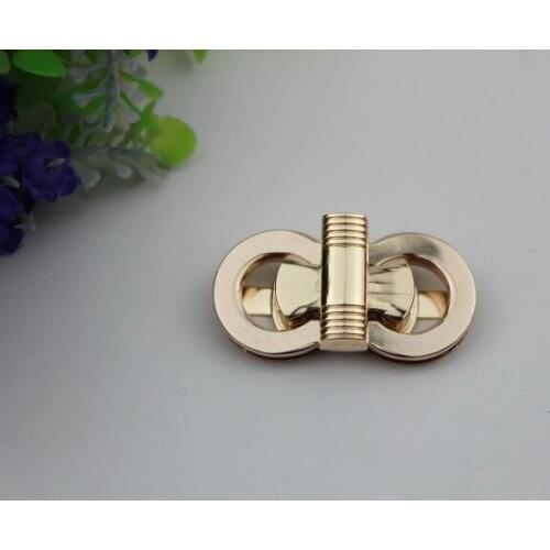 6pcs/lot Golden die casting twist lock mortise lock the butterfly lock bag bag lock hardware accessories
