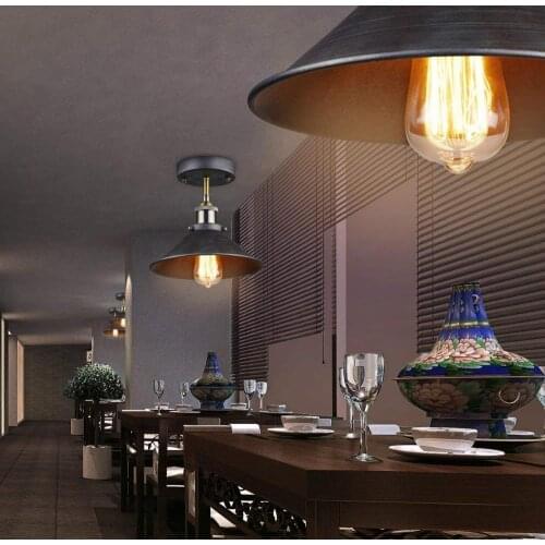 American retro industrial style creative restaurant living room bar counter balcony corridor stair ceiling light