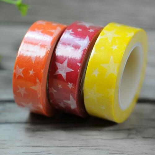Free shipping washi tape/15mm*10m washi tape/color beautiful pentacle masking paper tape