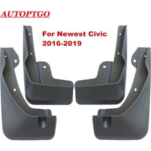 Set of 4Pcs For 2016-2019 Honda Civic Mudguard Mudflaps Splash Proof Mud Guard Mud Flaps Fender With Screws Kits