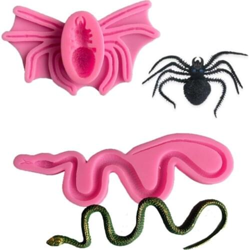 Spider Snake Silicone Mold Halloween Biscuit Cake Decoration Chocolate Mold Epoxy DIY Cake Baking Mold Spider Shape SiliconeMold