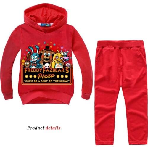 More Choose Leisure Street Kids Autumn Clothes Cartoon Five Night Hoodies + Pants Boys Clothes Set Girls Outfit Kids Tracksuit