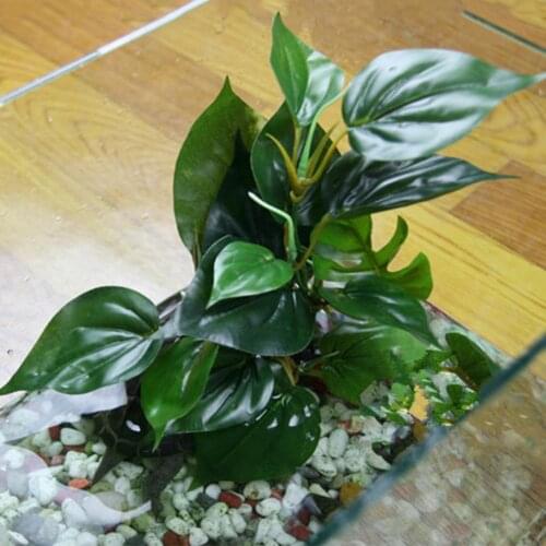 Artificial Underwater Plants Large Leaf Aquatic Plant Aquarium Fish Tank Decoration Water Viewing Plastic Landscape