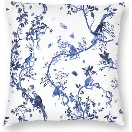 Cool Monkey World Jouy Throw Pillow Case Home Decorative 3D Double-Sided Printing Chinoiserie Cushion Cover For Living Room