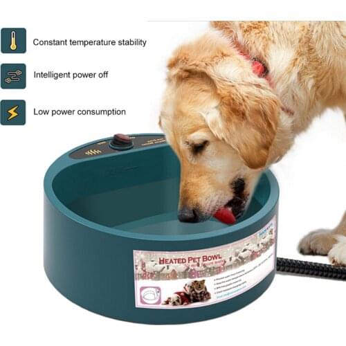 Dog Bowl Food Winter Heated Feed Cage Bowl Constant Temperature Heating Thermostat Dog Basin Food Bowls Dogs Electric Bowl