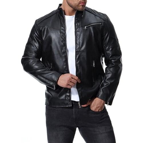 Mens Leather Jackets and Coats New Autumn Black Motorcycle Leather Jacket Men Fashion Simple Punk Male Outwear High Quality