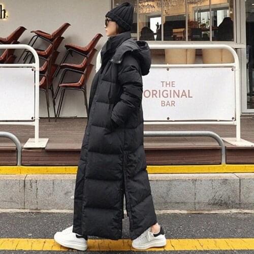 2021 New Women Winter Long Coat Parka Hooded Women X-Long Warm Coat Loose Style Women Outwear Casaco Feminino Down Jacket Parkas