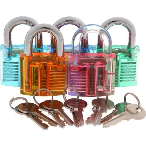 New Extractor Set Locksmith Tool Transparent Visible Pick Cutaway Practice Padlock Lock With Broken Key Removing Hook Kit