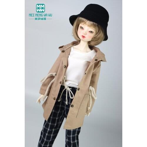 BJD doll clothes uniform 43--45cm Spherical joint doll 1/4 BJD MSD Fashion Hooded coat, T-shirt, plaid pants