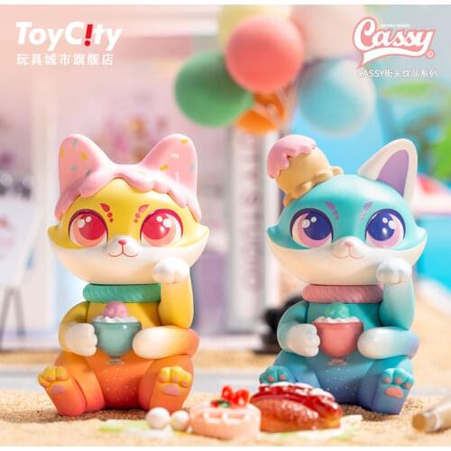 Original CASSY Cathy Cat Street Drink Series Blind Box Toys Model Confirm Style Cute Anime Figure Gift Surprise Box