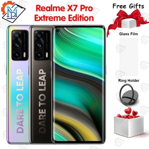 Orginal Realme X7 Pro Extreme Edition 5G Mobile Phone 6.55" Super AMOLED 90Hz 8GB+128GB Dimensity 1000+ Android 11 Smartphone