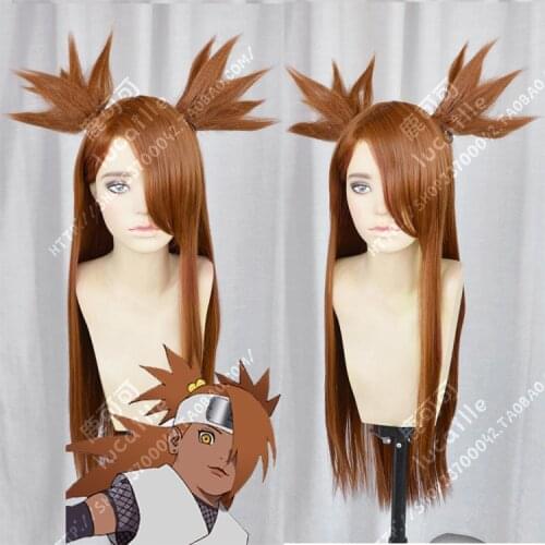Akimichi Chouchou Cosplay Wigs From Anime 80cm Brown Long Synthetic Hair + Wig Cap