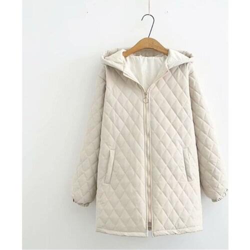 Parkas 2021 Winter Coat Women Fashion Oversize The Jacket Hooded Mid-Length Lingge Jacket Overcoat Female Outerwear 3XL