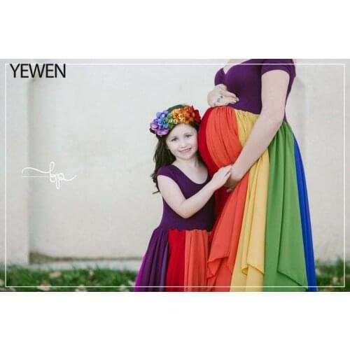 Shoulderless Maternity Dresses For Baby Shower Pregnancy Maxi Gown Photography Pregnant Women Photo Shoot Props YEWEN