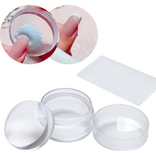 Clear Silicone Nail Art Stamp For Stamping Polish Print Manicure Plate Tool Nail Stamper Scraper Nail Art Templates