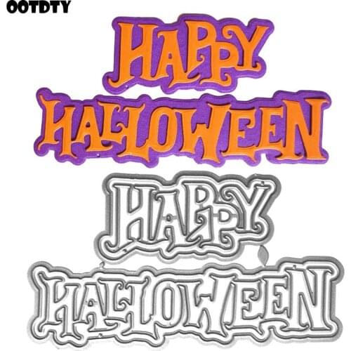 Happy Halloween Word Metal Cutting Dies Stencil Scrapbooking DIY Album Stamp Paper Card Embossing Decor Craft New Dies for 2021