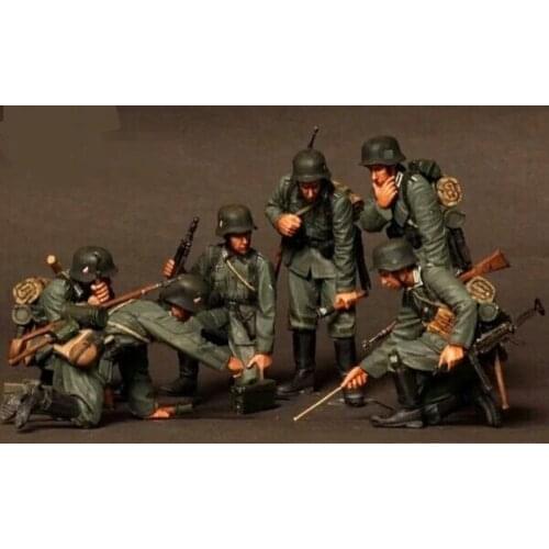 Resin soldier model six-person kit 1:35