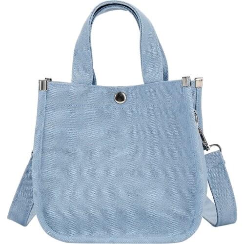 Fashion Canvas Small Square Shaped Shoulder Bag Korean Women Little Handbag Solid Color Female Casual Crossbody Messenger Bag