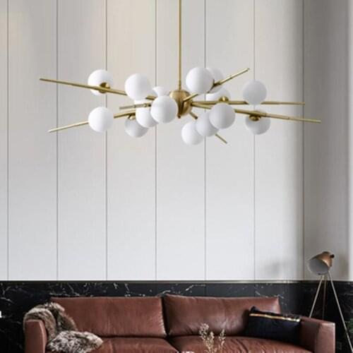 Glass Ball LED Chandelier Modern Luxury Living Dining Room Hanging Lights Indoor Ceiling Mounted Luminaire Pendant lamp