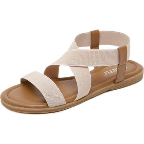 UMMEWALO Sandals Women Designer Flat Strappy Sandals Gladiator Sandal Summer Shoes Zapatos Mujer