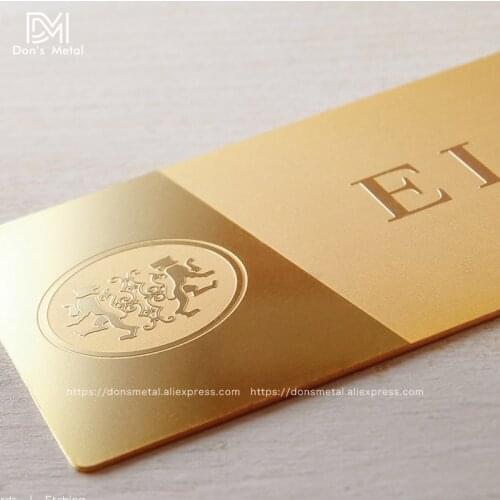 Stainless steel business card plating gold business card custom hollow metal card production