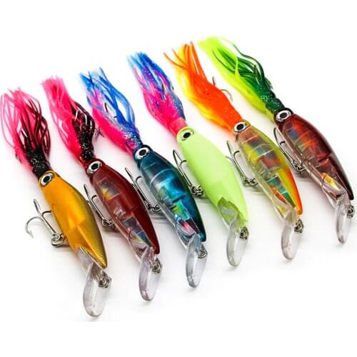 6pcs/lot Squid Lure Wobbler 14cm 40g Fishing Lures Bionic Squid Baits Trolling Minnow Fishing Lure Plastic Artificial Baits