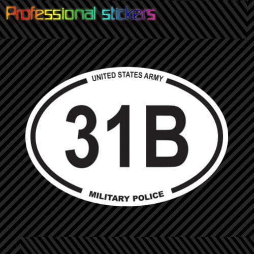 United States Army MOS 31B Military Police Oval Sticker Decal Us Specialty Stickers for Motos, Cars, Laptops, Phone