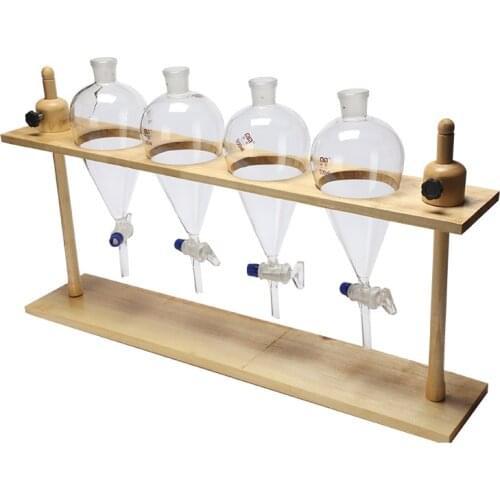 High Quality Wooden Separatory funnel Stand Rack 4 Holes Lab Supplies