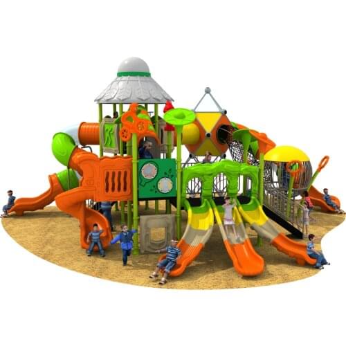 High quality amusement outdoor playground school plastic slide amusement park for children YLW-OUT180309