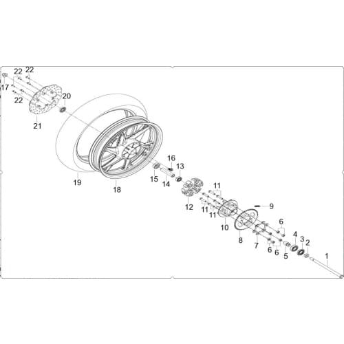 Rear wheel rear sprocket chain disk page of Benelli TNT150 BJ150-29A BJ150-29B