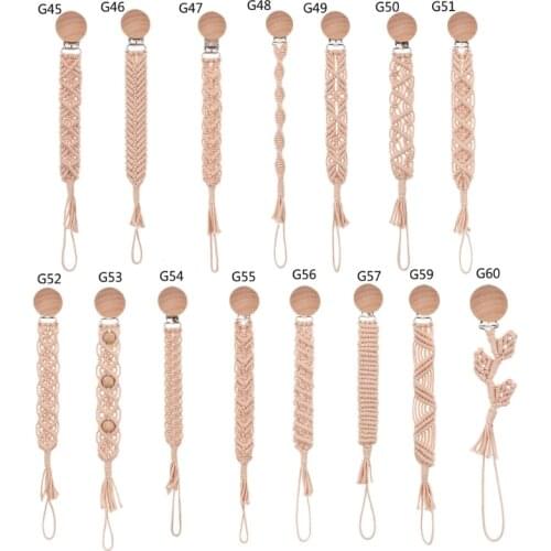 Baby Pacifier Clips Woven Cotton Rope Pacifier Chain Infant Nipple Soother Chain Clips Dummy Holder Nipple Clip G99C