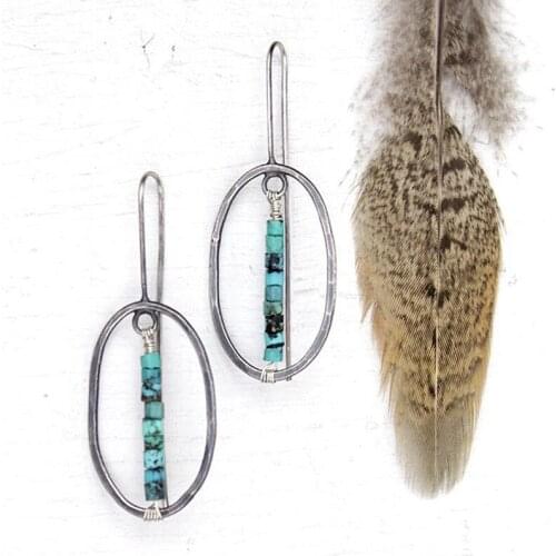 Bohemian womens Retro earrings, ethnic circle, oval, hollow, wine, metal, wood, accounts, Gift Earrings