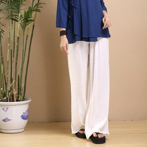 Women Yoga Pant Linen Quickly Dry Wide Leg Loose Sweatpant Running Jogger Fitness Gym Workout Sport Pant Trouser Sportswear