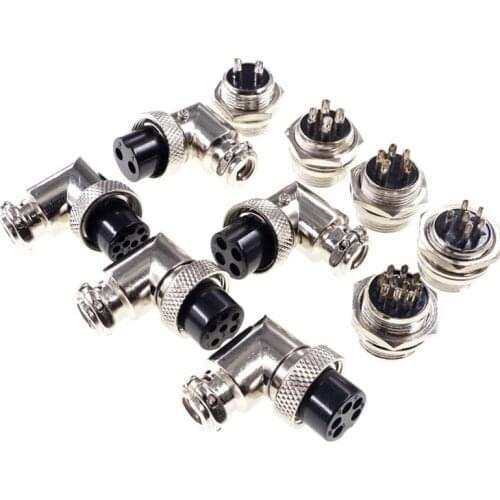 1set GX20 2/3/4/5/6/7/8/9/10/12/14/15 Pin Male + Female 20mm M20 Circular Wire Panel Aviation Connector Socket Plug Right Angle