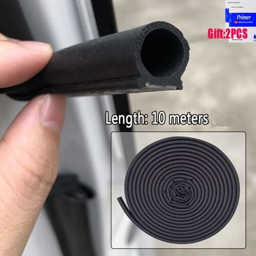 10M Car Door Seal Strips Sticker D Shape Weatherstrip Rubber Seals Sound Insulation Sealing Automobiles Interior Accessories